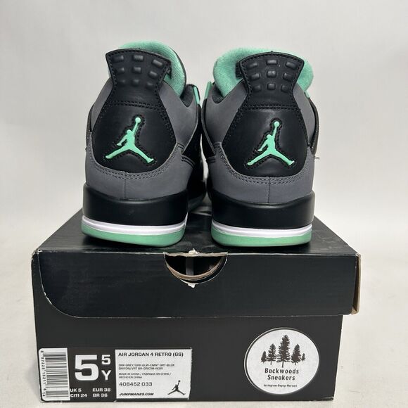 Nike Shoes Air Jordan 4 Retro BG “Green Glow” 2024 - Picture 5 of 8